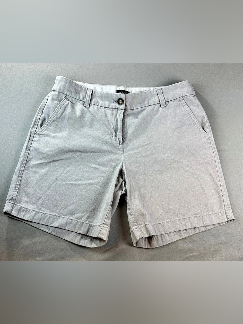J.Crew Stretch Chino Short Bermuda Shorts Size 4 Khaki Beige